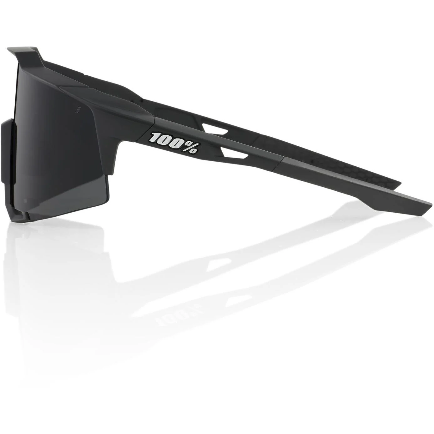 100% Speedcraft Sunglasses Soft Tact Black with Smoke Lens - Image 3