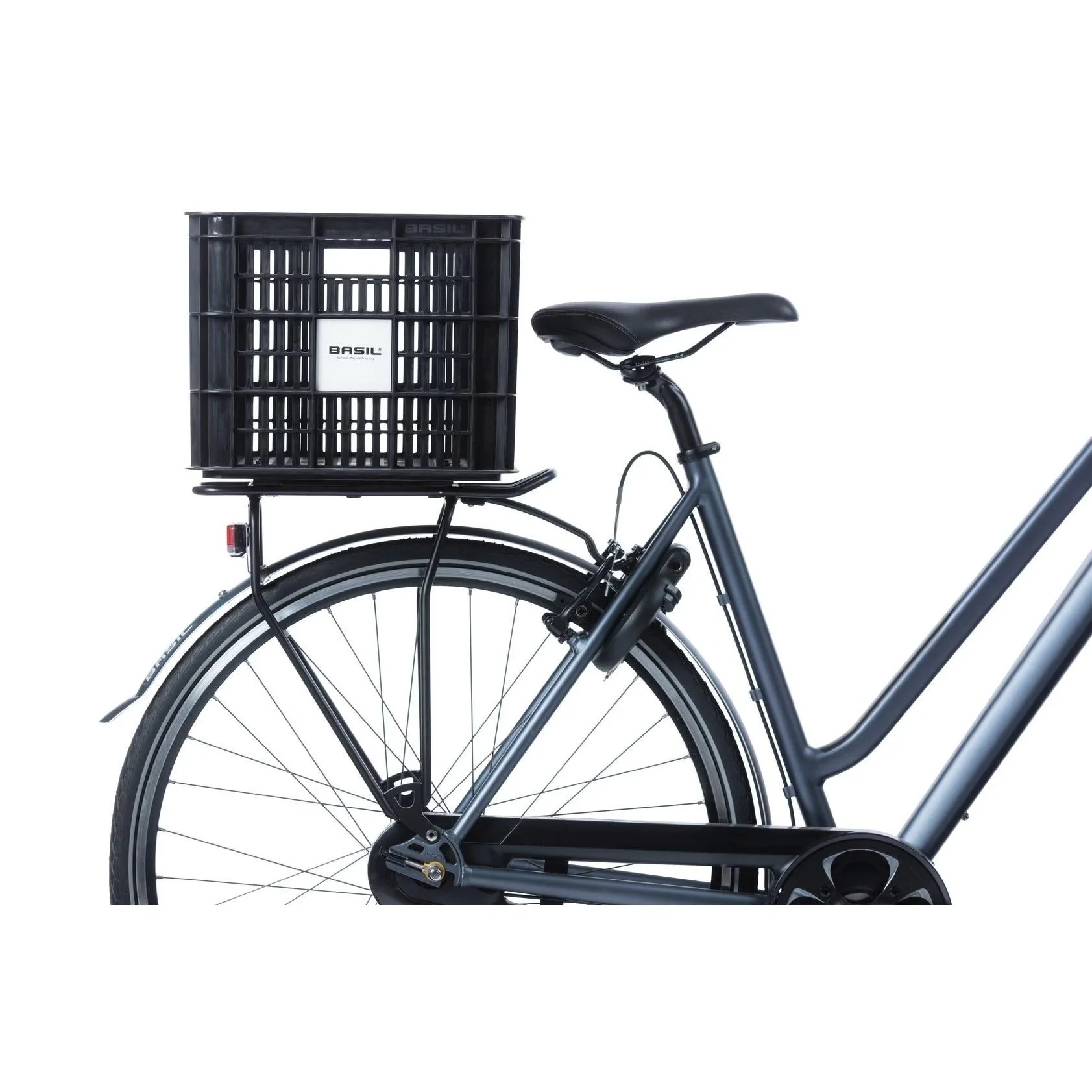 Basil Bicycle Crate MIK Large 40L Recycled Plastic Black - Image 6