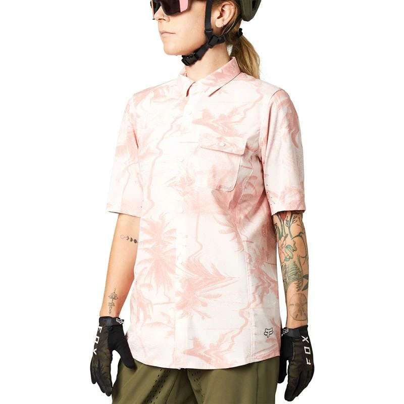 FOX Flexair Woven Short Sleeve Women's Jersey Pale Pink - Image 3
