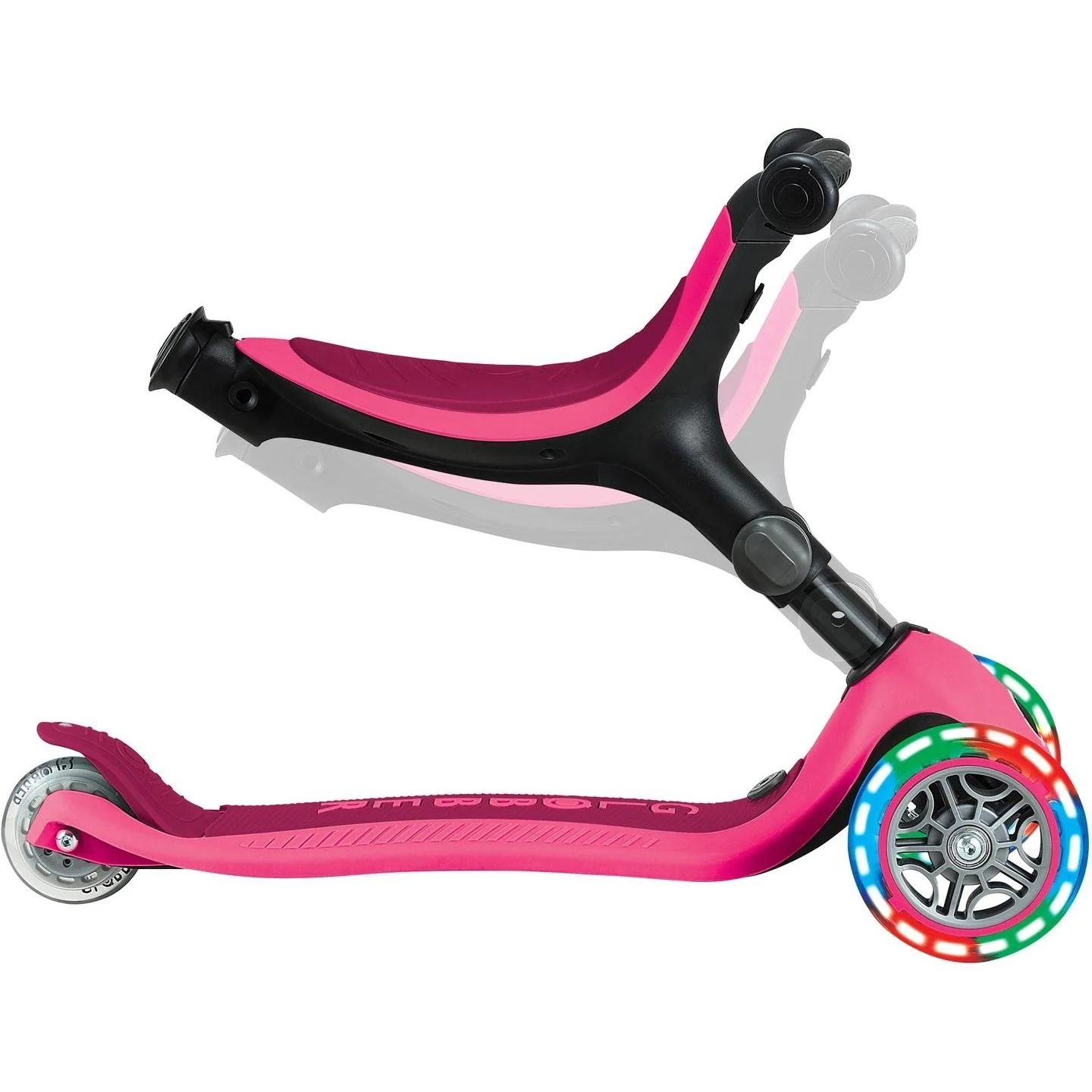 Globber Go Up Active With Lights Scooter Fuchsia/Dark Pink - Image 11