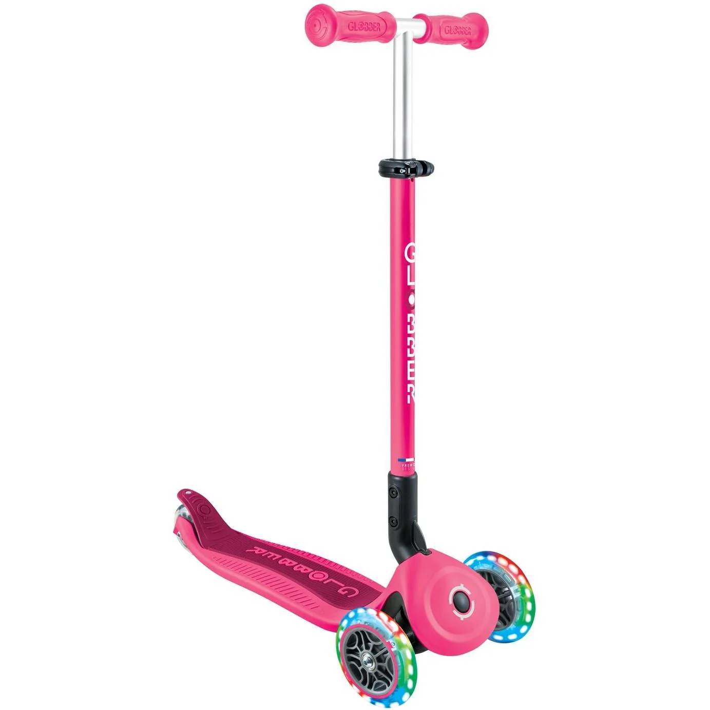 Globber Go Up Active With Lights Scooter Fuchsia/Dark Pink - Image 3