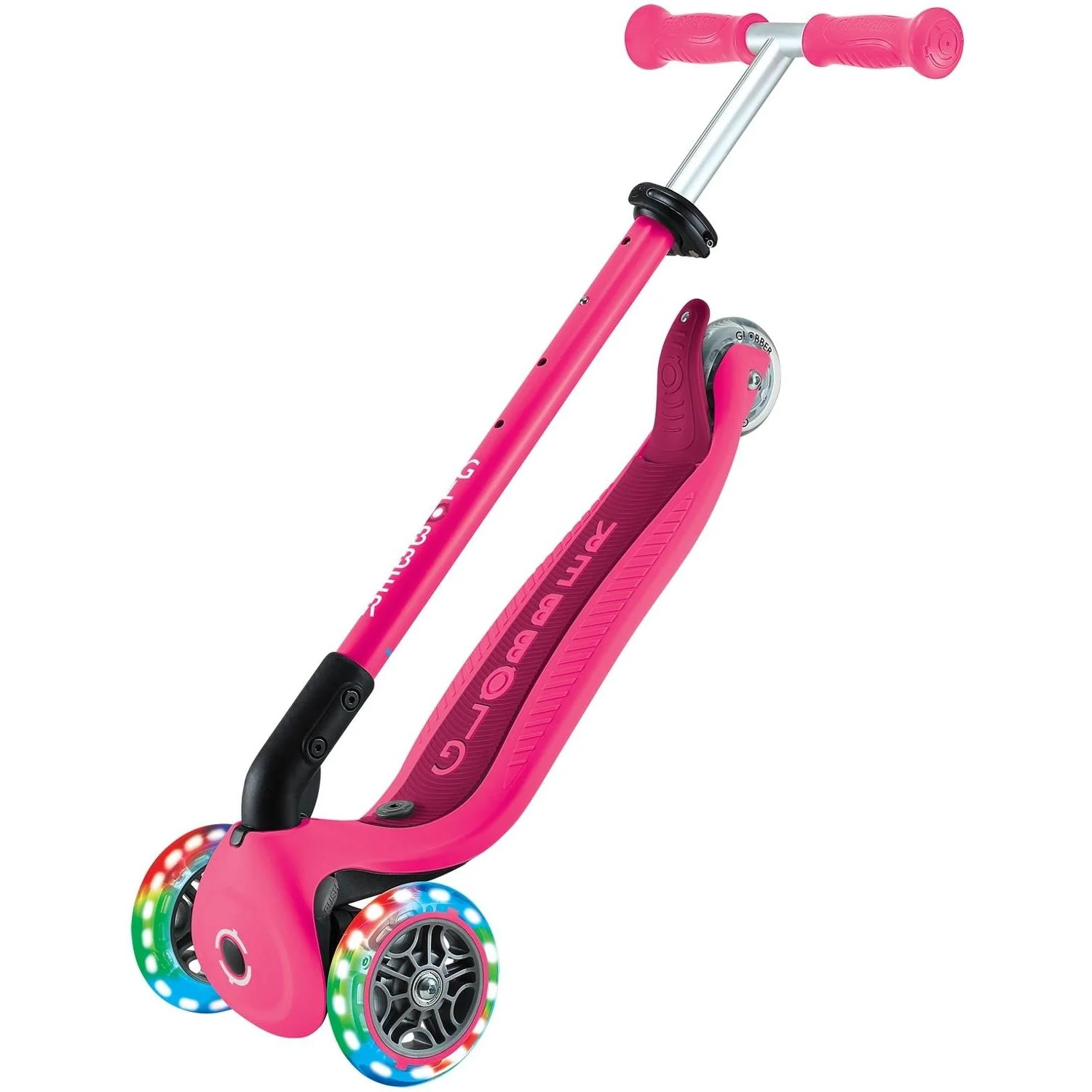 Globber Go Up Active With Lights Scooter Fuchsia/Dark Pink - Image 7