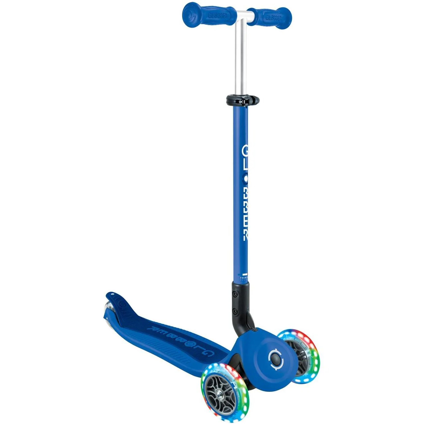 Globber Go Up Foldable Plus Lights 3 Wheel Kids Scooter Blue - Image 4