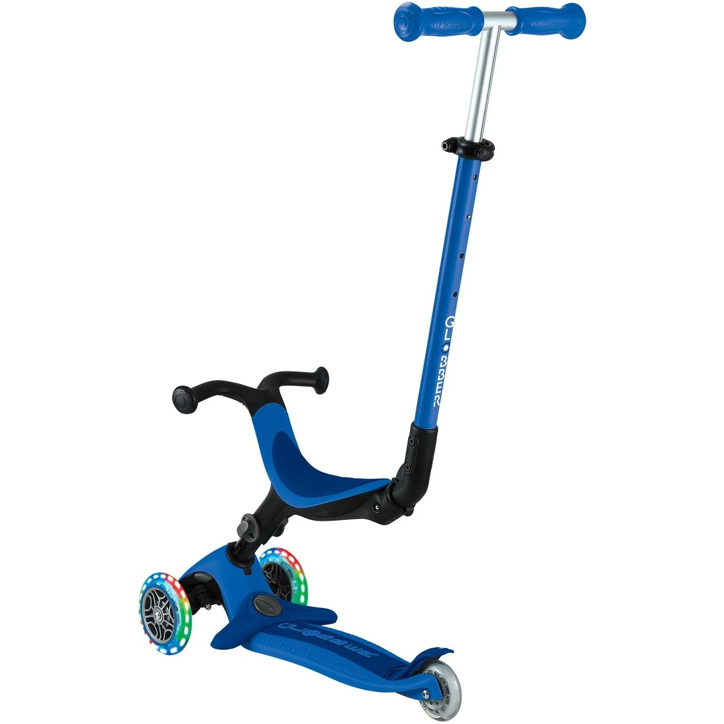 Globber Go Up Foldable Plus Lights 3 Wheel Kids Scooter Blue - Image 6