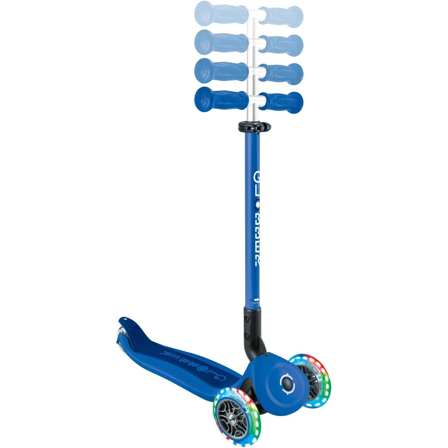 Globber Go Up Foldable Plus Lights 3 Wheel Kids Scooter Blue - Image 7