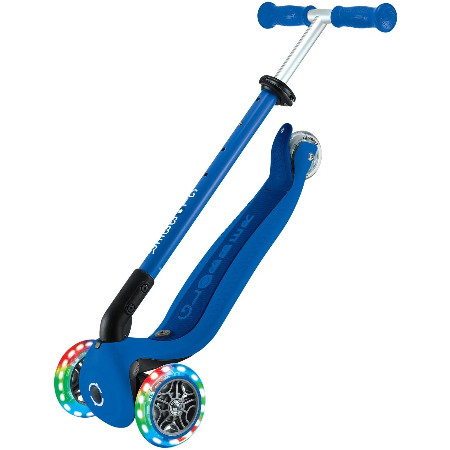 Globber Go Up Foldable Plus Lights 3 Wheel Kids Scooter Blue - Image 9