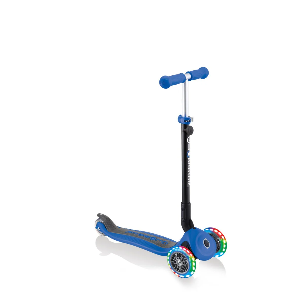 Globber Go Up Foldable Plus Lights 3 Wheel Kids Scooter Navy Blue - Image 4