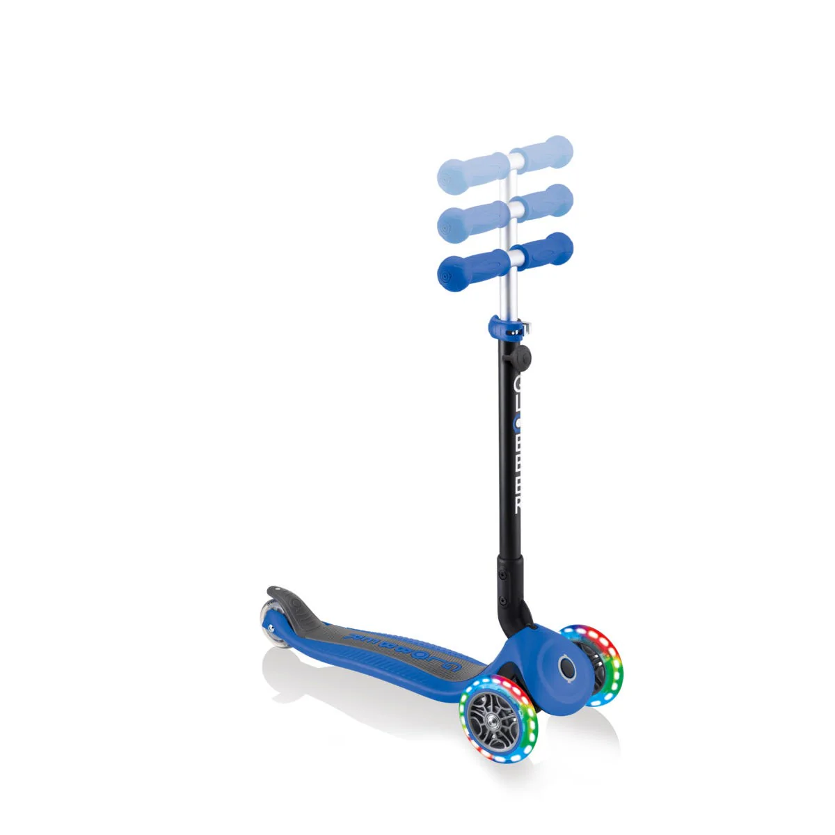 Globber Go Up Foldable Plus Lights 3 Wheel Kids Scooter Navy Blue - Image 5