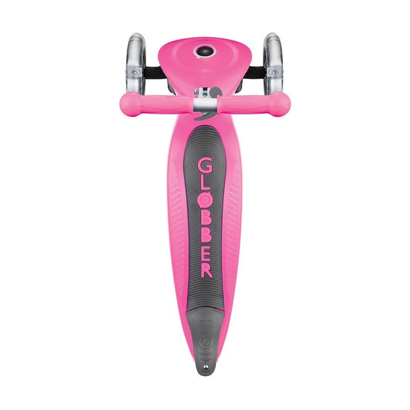 Globber Primo Kids Foldable Lights Scooter Neon Pink - Image 3