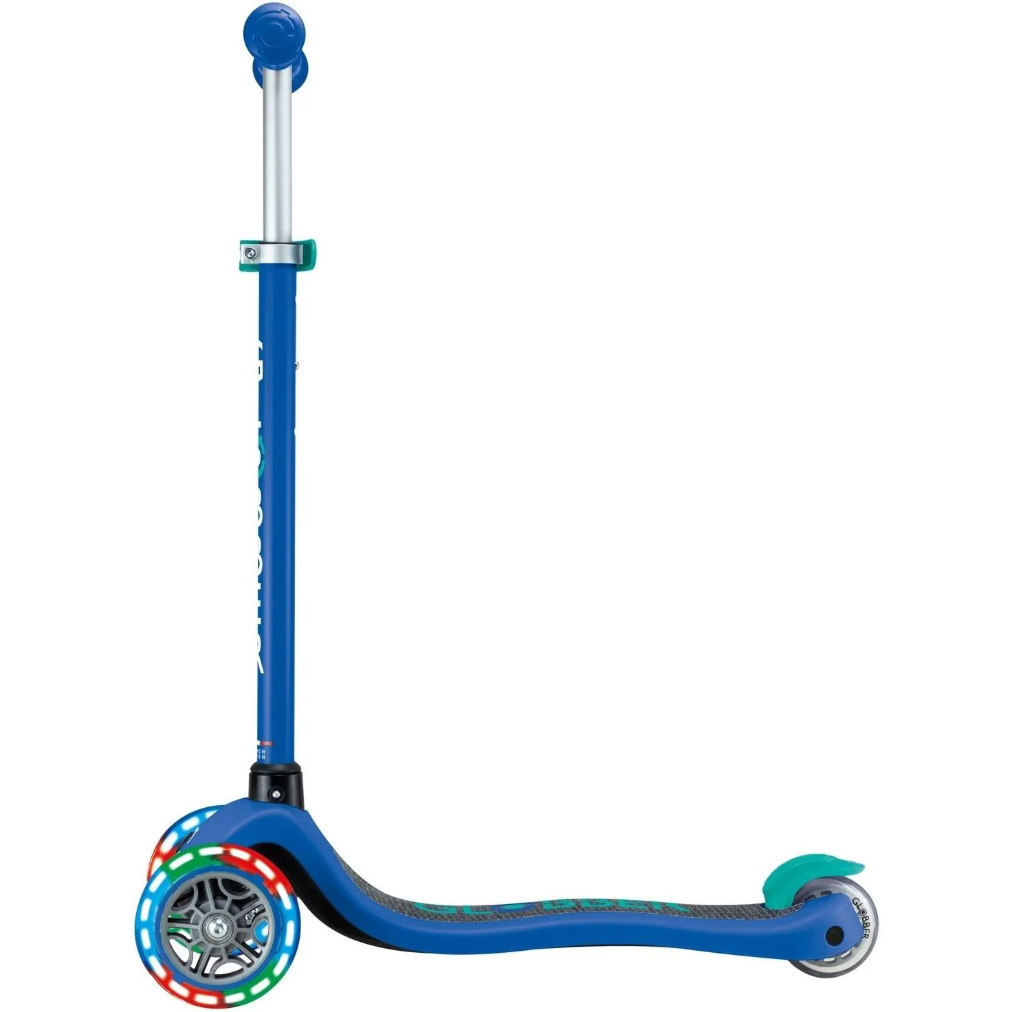 Globber Primo V2 Scooter With Lights And Griptape Navy Blue/Emerald Green - Image 7