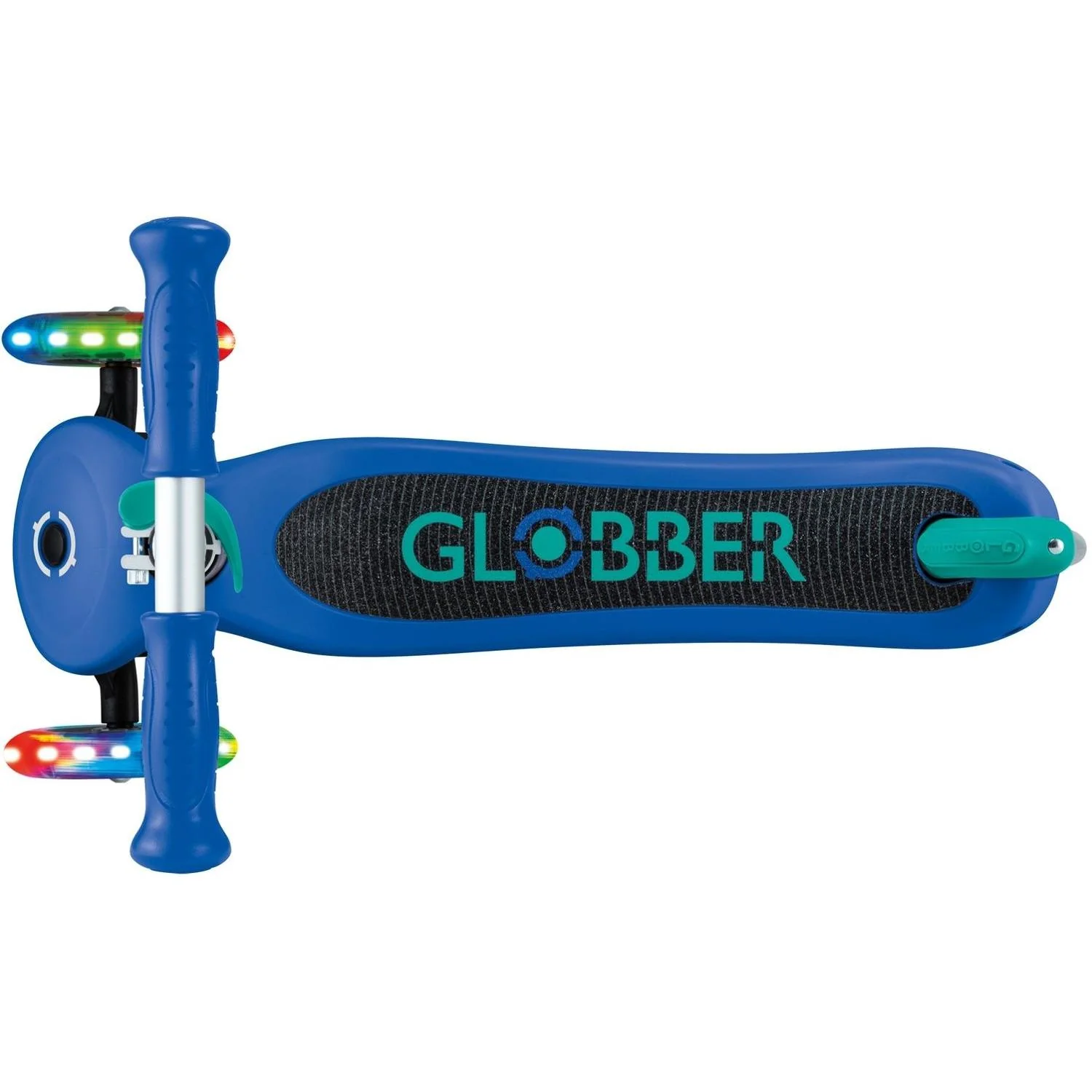 Globber Primo V2 Scooter With Lights And Griptape Navy Blue/Emerald Green - Image 8
